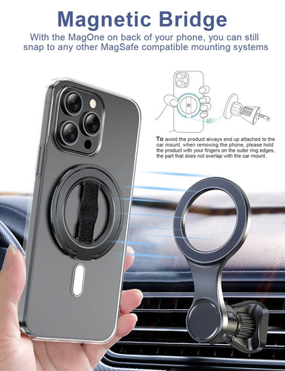 Removable Magnetic Ring Holder Kickstand Ring for iPhone 16,15,14,13,