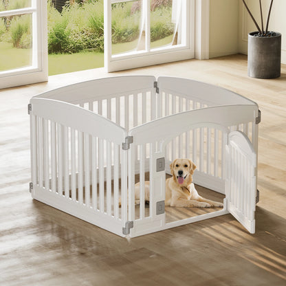 JHK 6-Panel Plastic Dog Playpen (24in, Expandable)