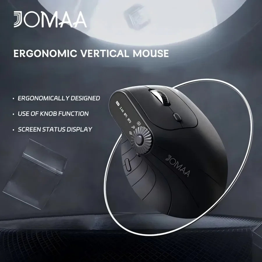 BT5.0 Wireless Vertical Mouse With Function Adjustment Knob