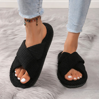 Women’s Cross Band Open Toe EVA Slippers