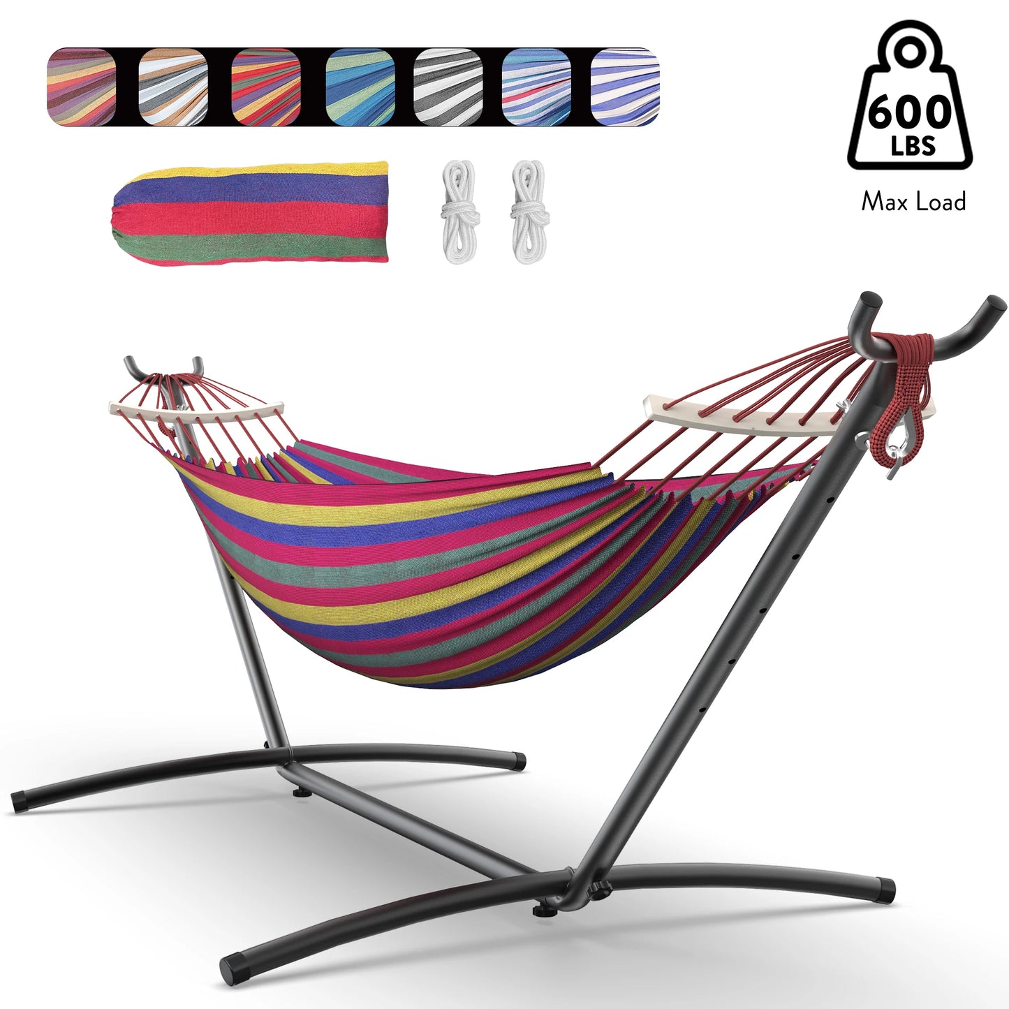 Hammock with Adjustable Stand (600lb Capacity)