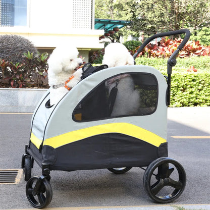 XXL Double Seat Dog Stroller Anti-Shock Pram
