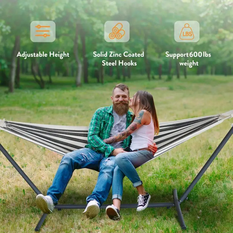 Hammock with Adjustable Stand (600lb Capacity)