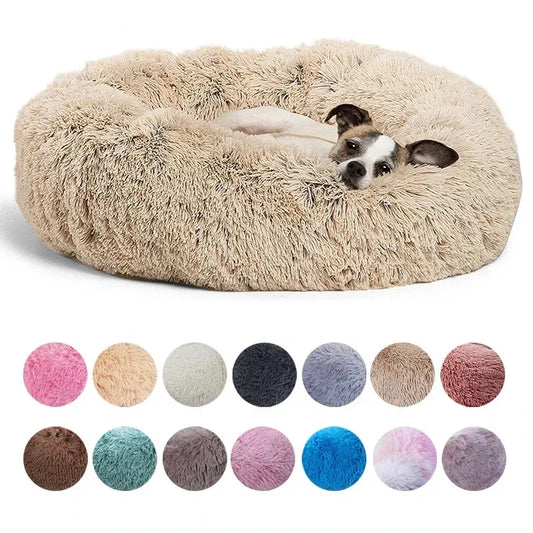 40-90cm Round Plush Pet Bed for Dogs & Cats