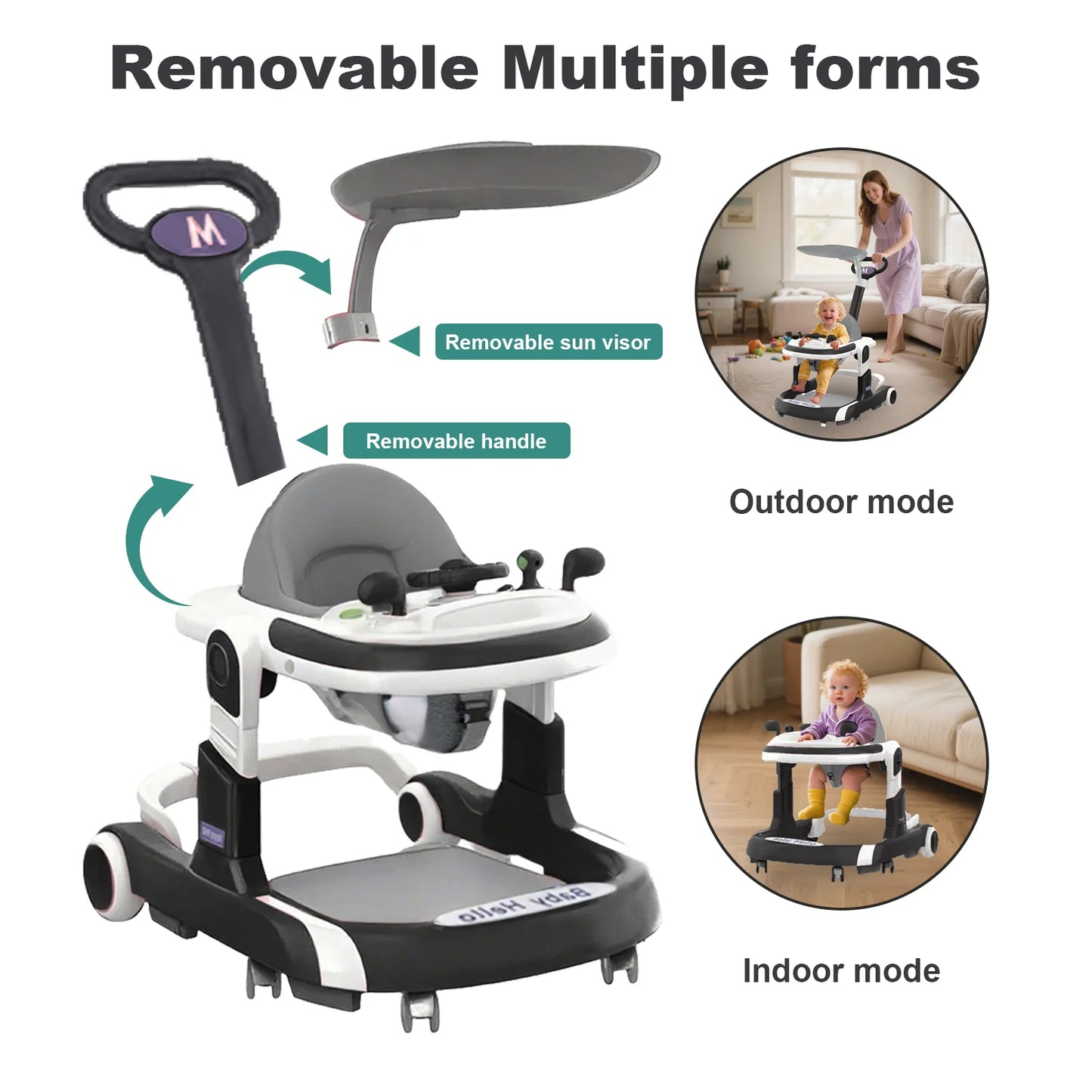 2025 Multifunctional Baby Walker With Sunshade and Seat