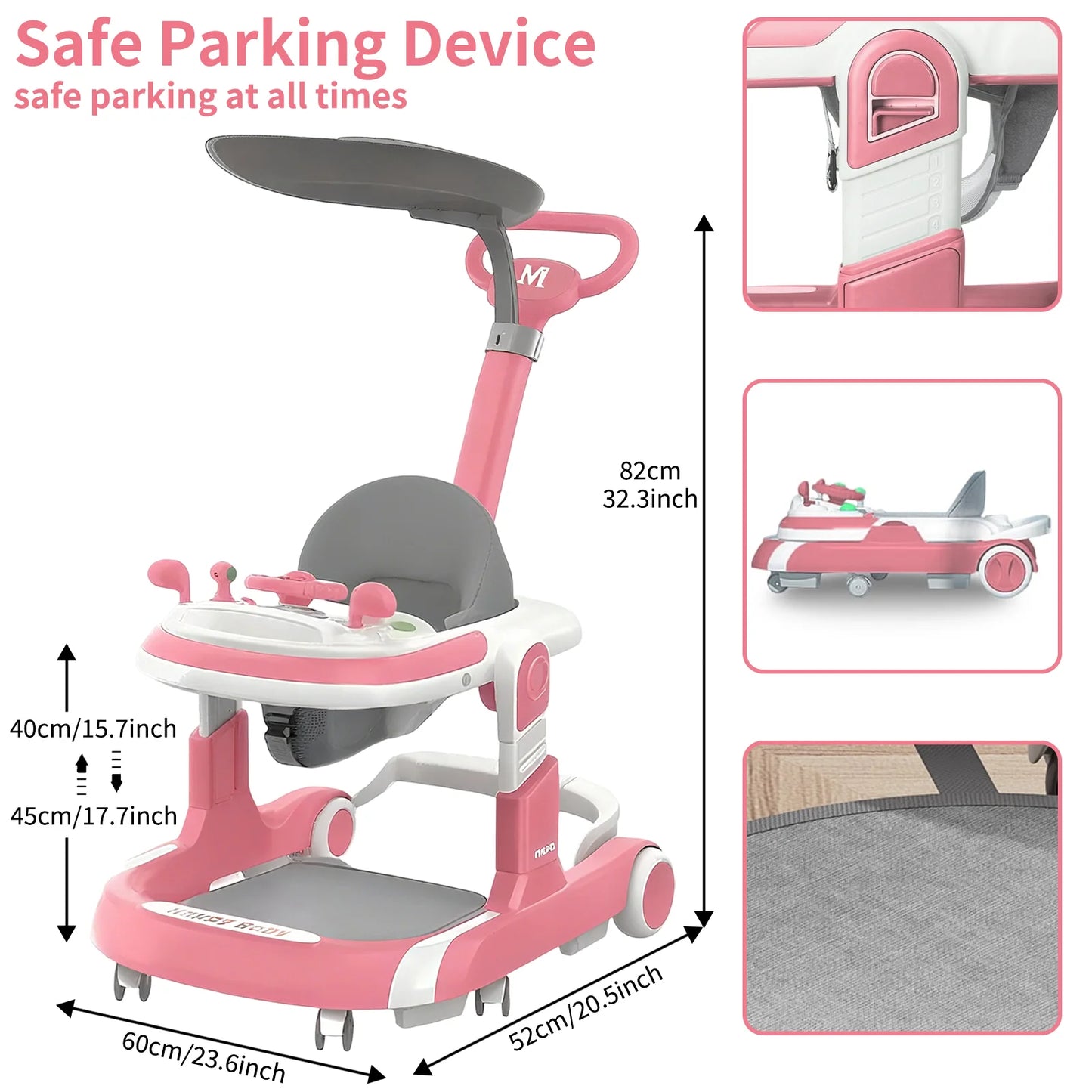 2025 Multifunctional Baby Walker With Sunshade and Seat