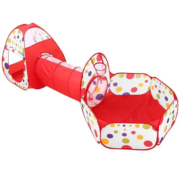3 In 1 Child Crawl Tunnel Tent Kids Play Tent