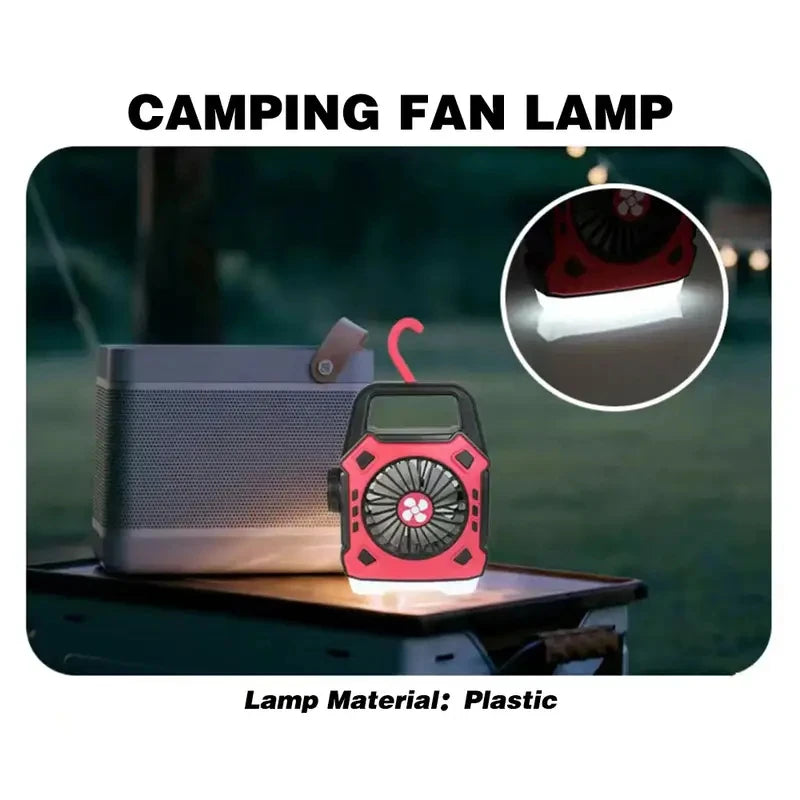 Versatile 2-in-1 Portable LED Camping Fan & Lamp