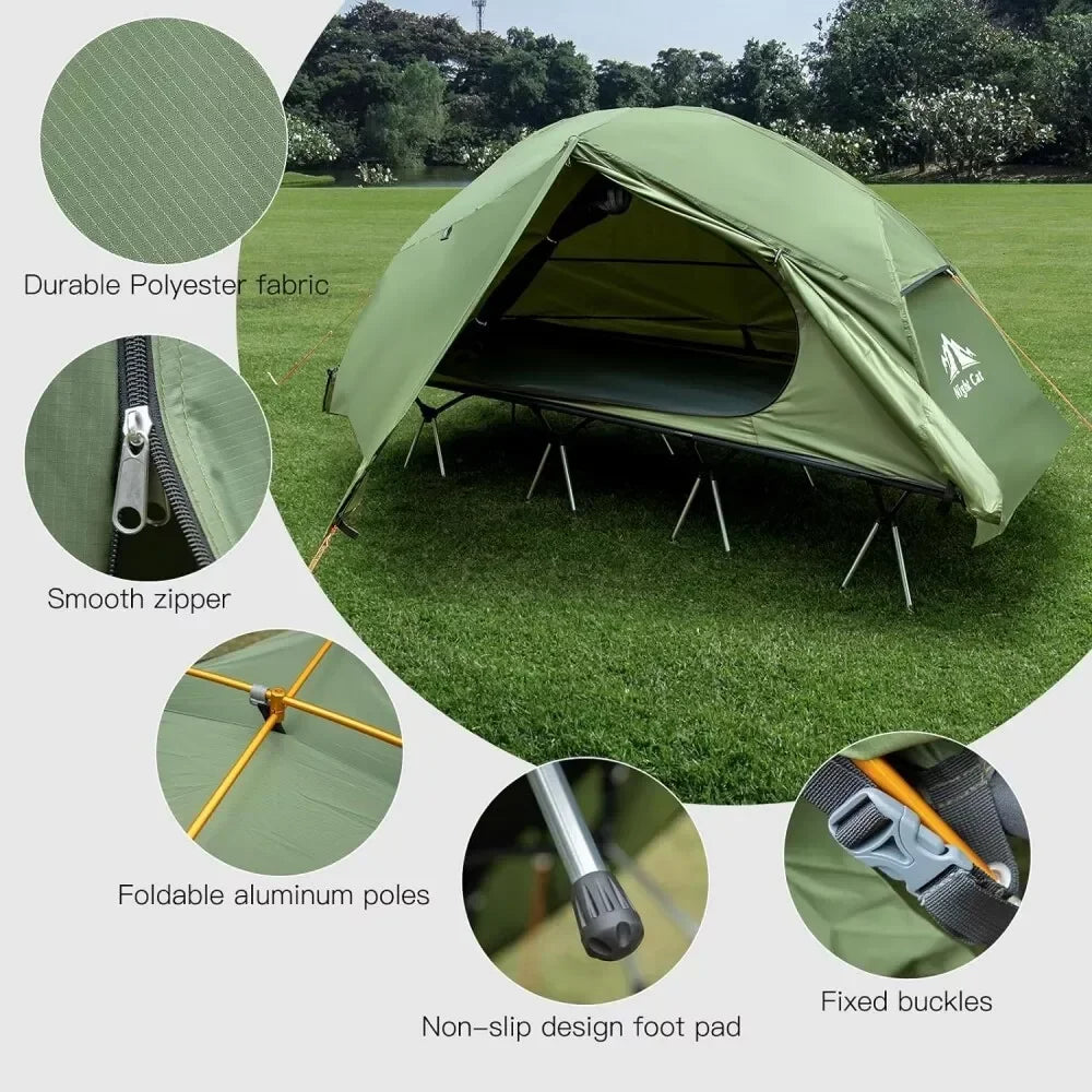 Night Cat Waterproof 1-Person Camping Cot Tent