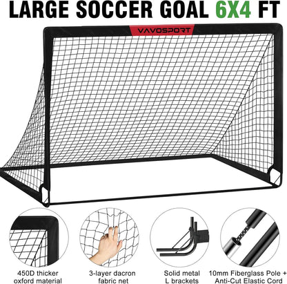 6x4 ft Portable Soccer Set for Toddler Youth Sports