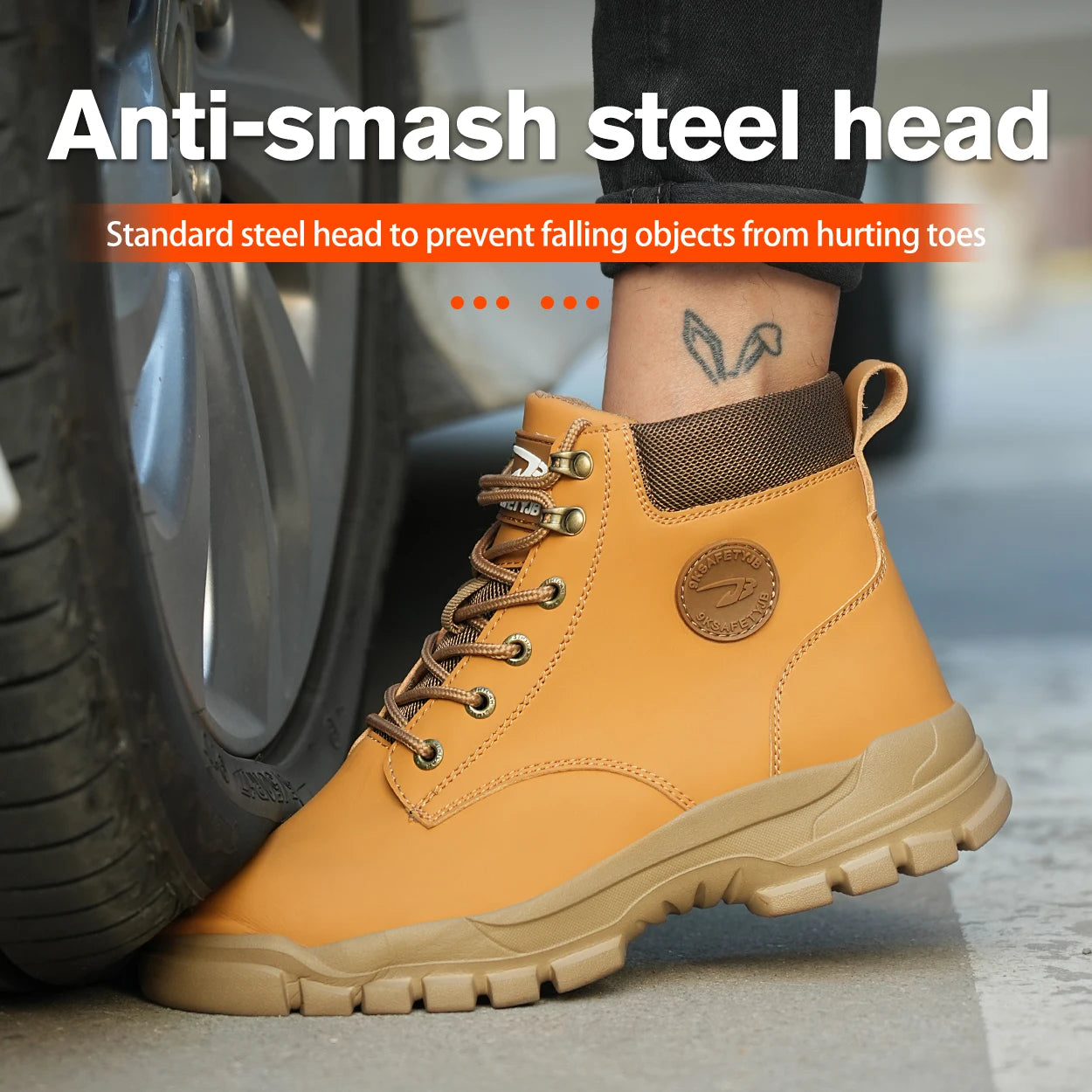 High-Top PU Anti-Smash Anti-Puncture Safety Shoes